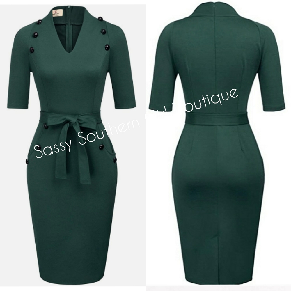 ⭐🆕Green pencil midi dress